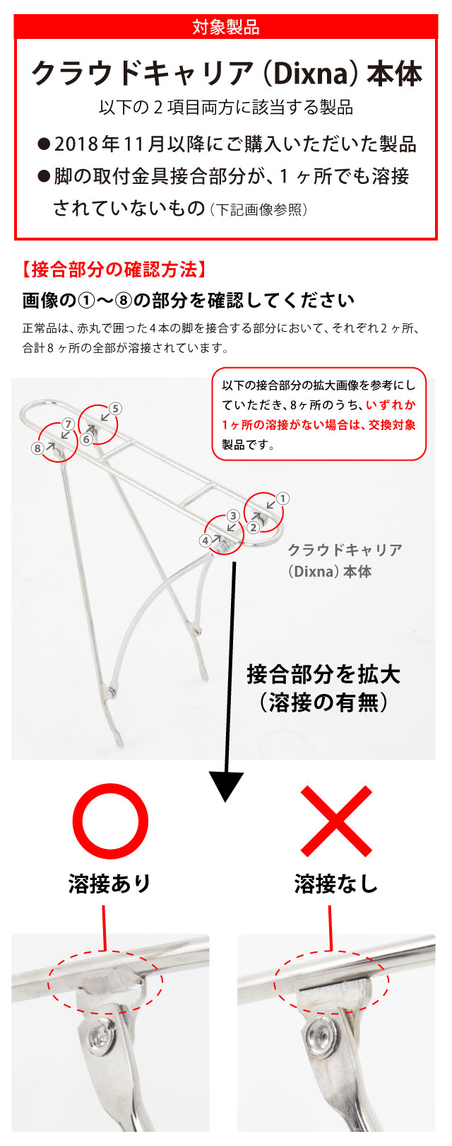 クラウドキャリア（Dixna）本体　無償交換のお知らせ